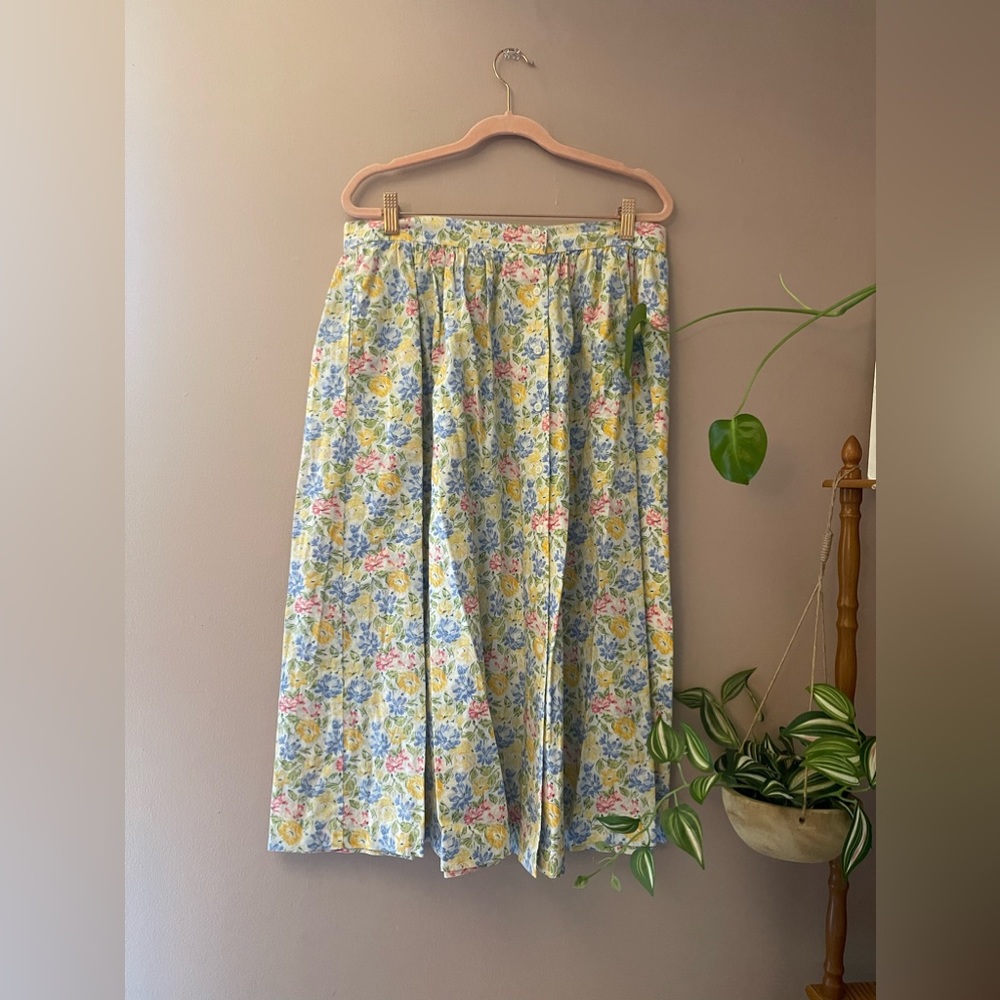Vintage LL Bean Floral Midi Skirt